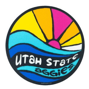 utah state aggies bright retro sticker